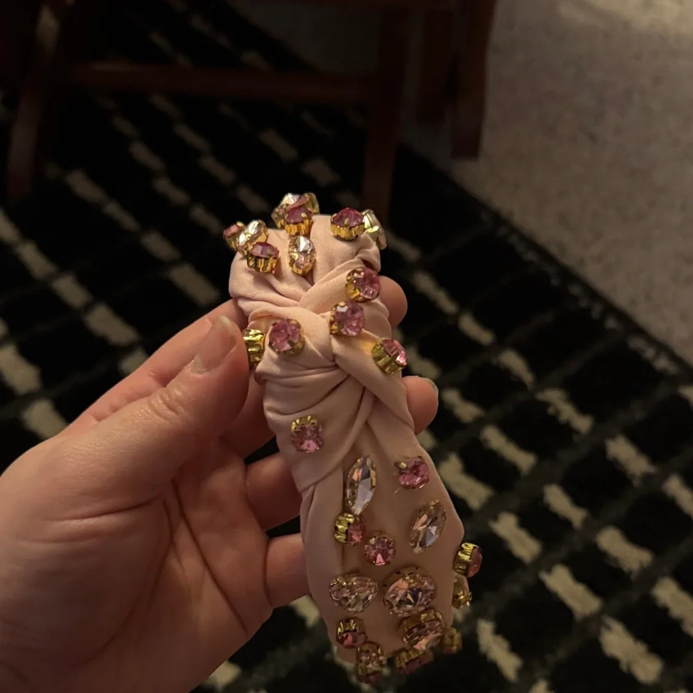 Pink Headband with Gem Accents